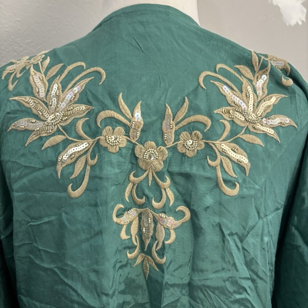Soft Surroundings Embroidered Beaded Kimono Top Open Women Small/medium - Picture 9 of 14